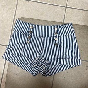 Vintage High Rise Shorts Forever 21 Striped Short